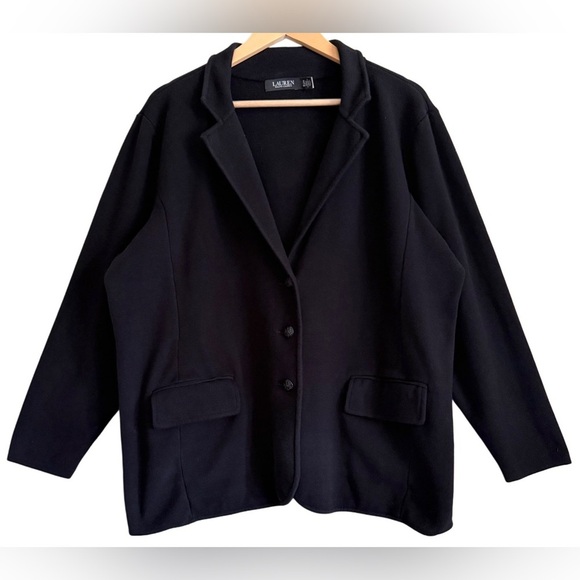 LAUREN RALPH LAUREN Cotton Blend Preppy Business Casual Knit Sweater Blazer 2X - Picture 5 of 9